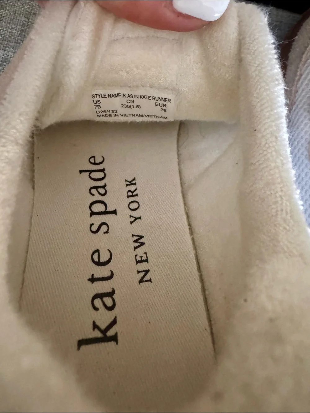 kate spade K as in Kate Sneakers with Brown Gum Sole
